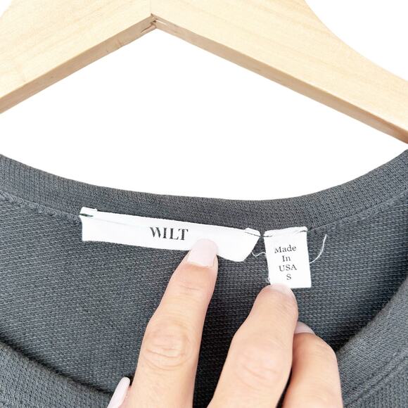 Wilt Green Ruffle Cold Shoulder Long Sleeve Shirt Sz S - Picture 2 of 8